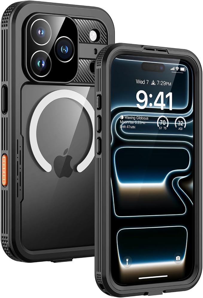 Lanhiem Magnetic for iPhone 17 Pro Case, IP68 Waterproof Dustproof, Built-in by LanhiemHome
