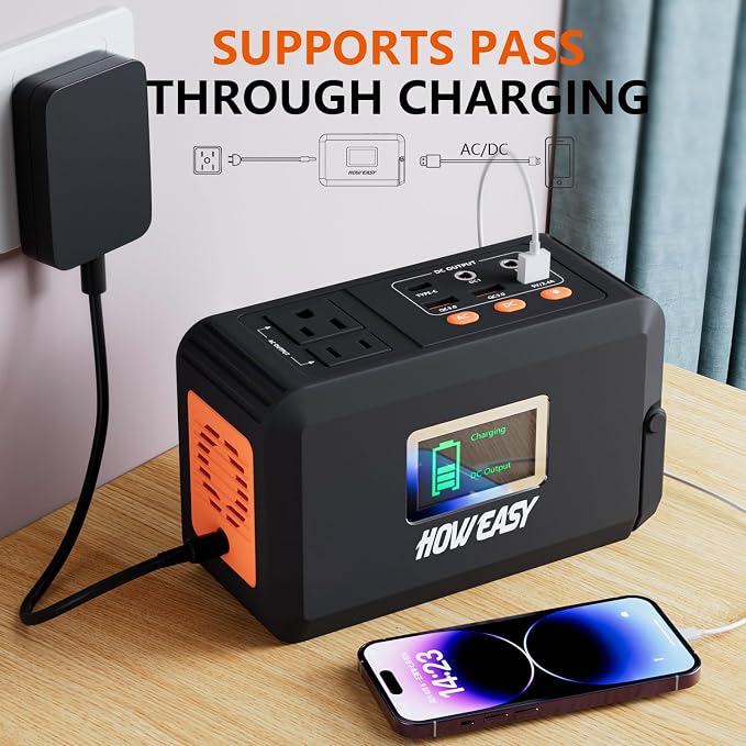 HOWEASY Portable Power Station, 120W Solar Generator, 88Wh Lithium Battery Power - Image 5