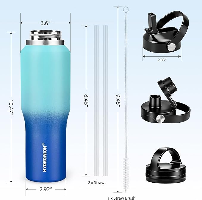 HYDROWION 32oz Water Bottle, Double Wall Vacuum Stainless Steel Insulated Water - Image 5