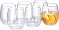 18oz Clear Stemless Wines Cups, Shatter-Proof Acrylic Glasses Drinkware by MIYOPESI