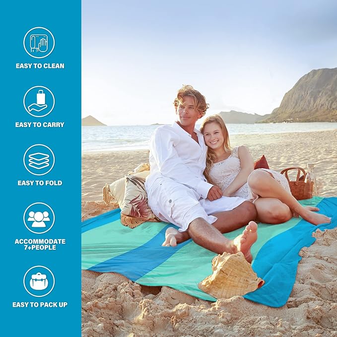 Famstar Beach Blanket Oversized Extra Large 10'X 9', Waterproof Sandproof Beach - Image 5