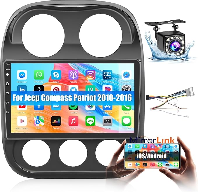 Car Radio for Jeep Compass Patriot 2010 2011 2012 2013 2014 2015 2016: 10.1 by Roinvou