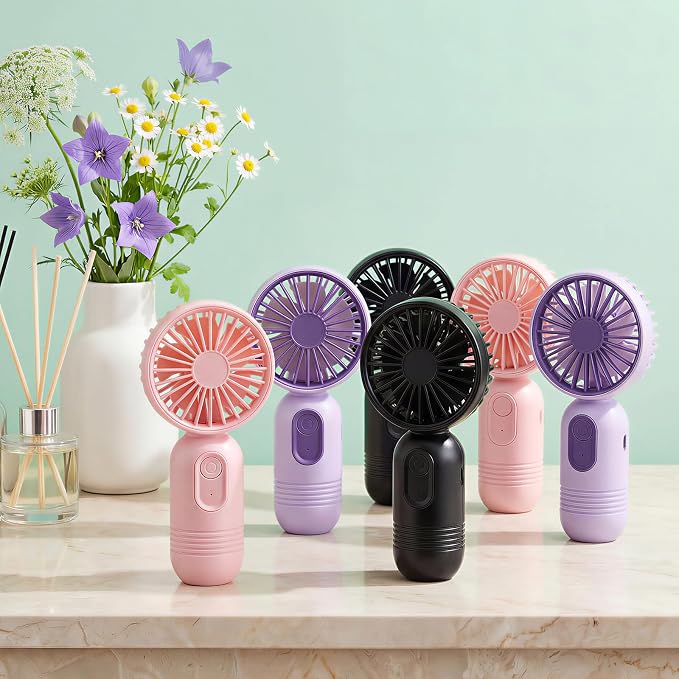 Rossesay 6 Pcs Mini Portable Fan Bulk Cute Handheld Lightweight Small Little - Image 6