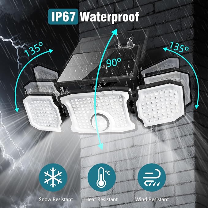 Solar Lights Outdoor Waterproof- 2800LM 200LED Solar Motion Sensor Lights - Image 5
