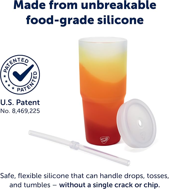 Silipint: 32oz Silicone Straw Tumbler, Unbreakable, Dishwasher Safe - Image 3