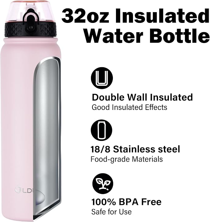 Oldley Insulated Water Bottle 32oz Water Bottles - Image 4