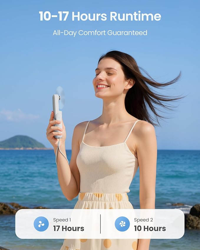 Gaiatop Portable Handheld Fan, 3 in 1 Mini Fan Handheld, Foldable Personal Fans - Image 3