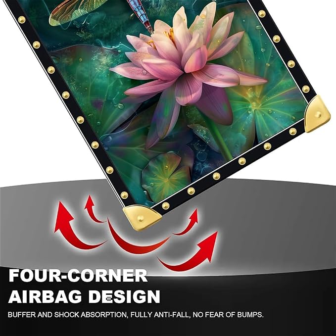 Compatible with iPhone 15 Pro Case, Colourful Dragonfly Pink Lily Pads Luxury - Image 6