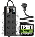 15FT Outdoor Waterproof Power Strip Surge Protector by Unknown