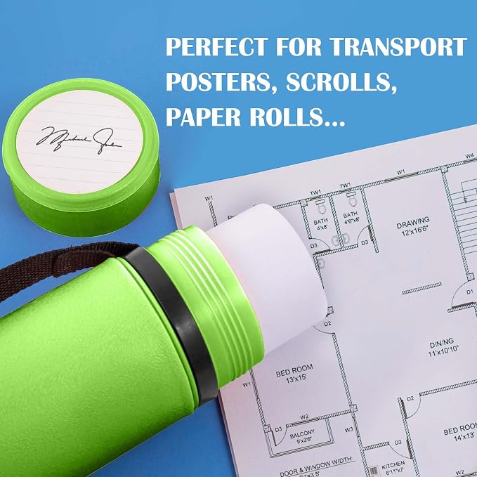 JJRING Green Poster Tube, Poster Carrying Case - Image 5
