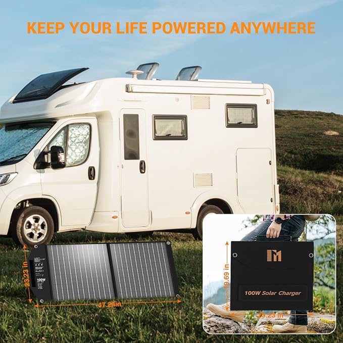 100W Portable Solar Panel USB-C PD 65W Fast Charging 24V MC4 DC QC3.0 USB-A - Image 7