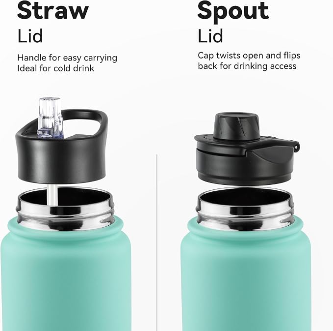 Gradient Green 8 Pack: 24oz Insulated Stainless Steel Metal Water Bottle - Image 3