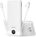 VEGER Portable Charger with Built-in AC Plug and Cables, All in One 10000mAh by VEGER