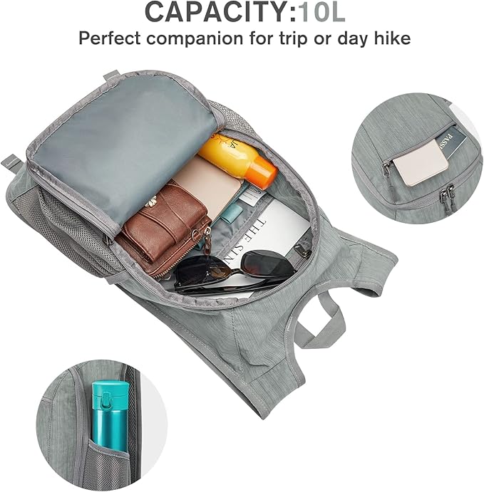 G4Free 10L/15L Hiking Backpack Lightweight Packable Hiking Daypack Small Travel - Image 3