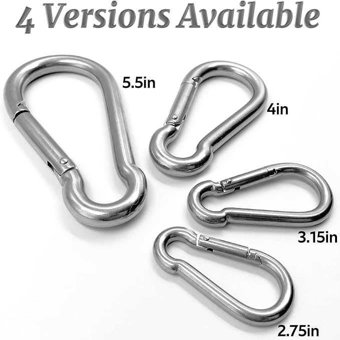 Locking Carabiner Clips, Stainless Steel Spring Snap Hook Locking Carabiner - Image 4