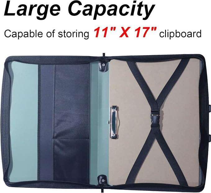 Acocony 11x17 Portfolio with Zipper Closure PP Material Oxford Cloth Edge - Image 4
