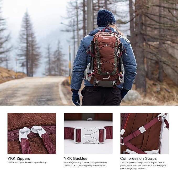MOUNTAINTOP 25L/40L Hiking Backpack, Lightweight Travel Backpack - Image 3