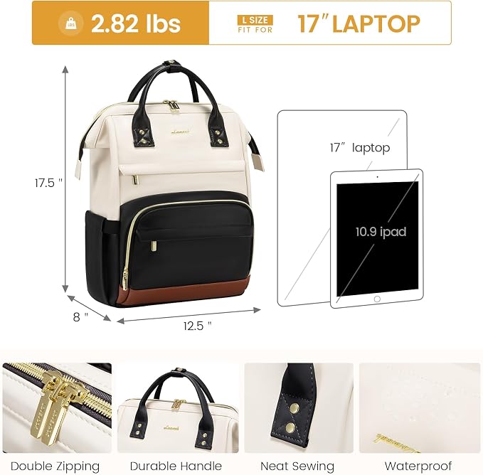 LOVEVOOK Leather Laptop Backpack - Image 4