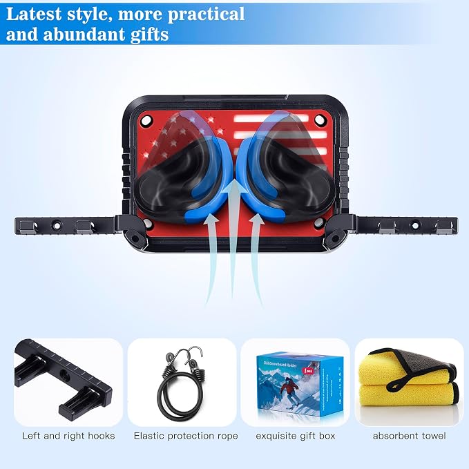 Ski Rack Wall Mount Ski & Snowboard Skateboard Wall Mount Fits Any Board holder - Image 3