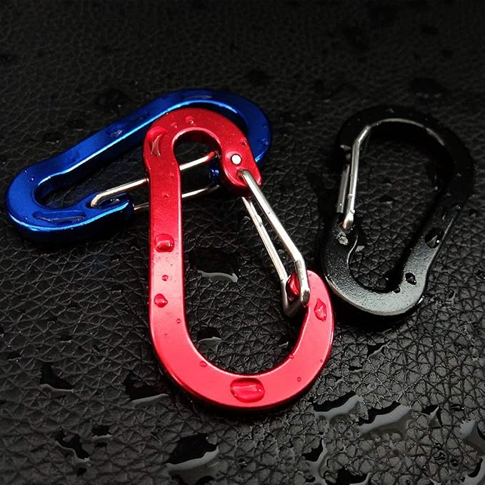 Mini Carabiner Clip Aluminum Lightweight D-Shape Spring - Image 5