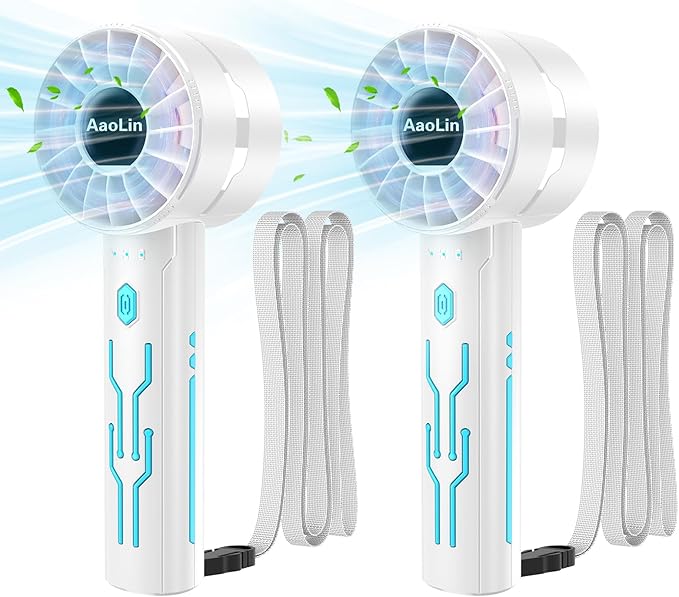 2PCS Portable High-Speed Mini Handheld Fan, USB Rechargeable Neck Personal Mini by AaoLin