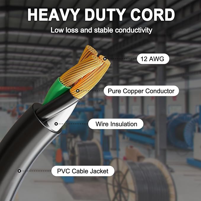 10FT 12/3 Outdoor Extension Cord - Image 5