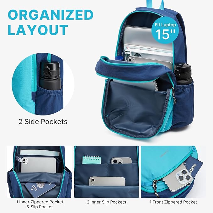 G4Free 15L Hiking Backpack Lightweight Small Travel Backpack Casual Daypack - Image 3