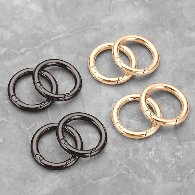 Gkeygo Key Ring Clip, 1 Inch Keychain Rings, 8 Pack Round Carabiner Clip - Image 6