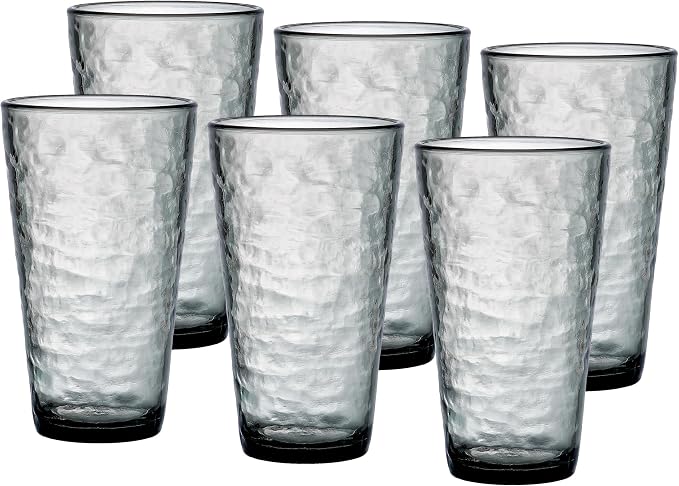 KLIFA- RIPPLE- 22.5 ounce, Acrylic Highball Drinking Glasses, Shatter-proof Cups by KLIFAHome
