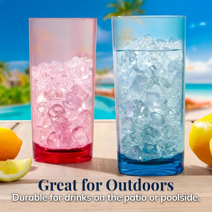 US Acrylic Classic Plastic Reusable Drinking Glasses 24oz Iced Tea Cups - Image 7