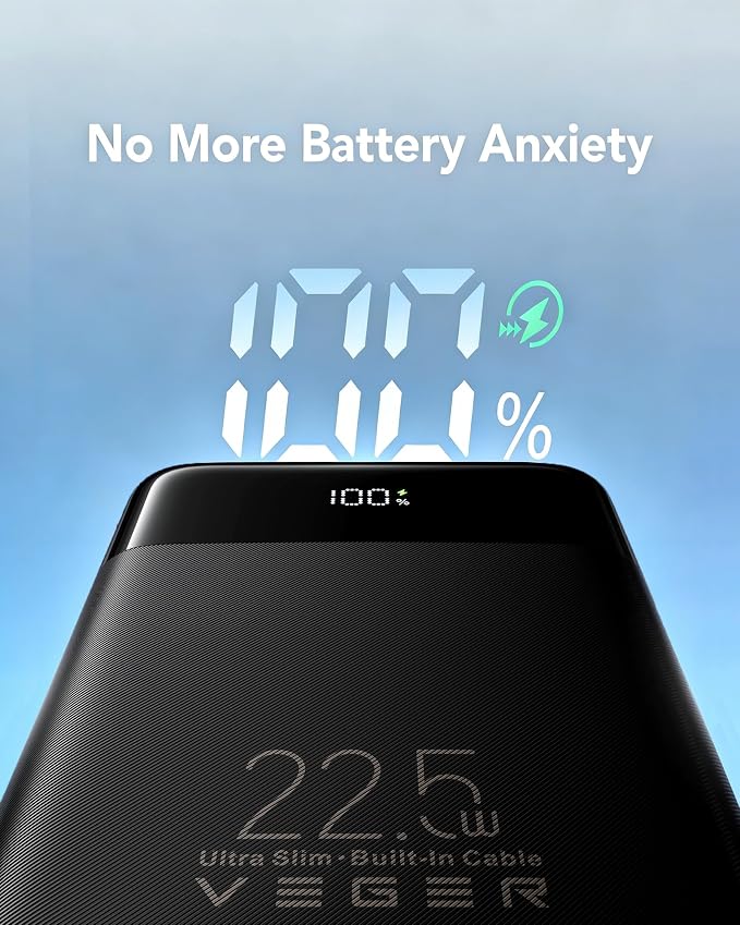 VEGER Portable Charger, Ultra Slim 22.5W Fast Charging - Image 6