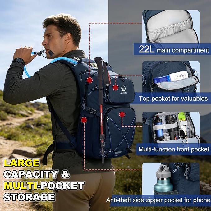 Hydration Backpack 22L, Hiking Backpack - Image 2