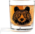 Nogrit Papa Bear Whiskey Glasses 10 oz, Papa Dad Gifts by Nogrit