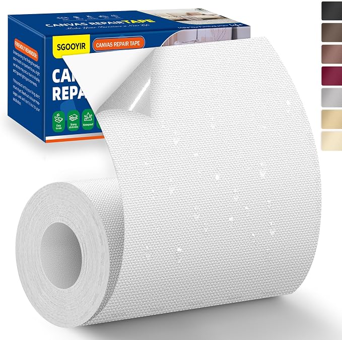 Self-Adhesive Canvas Repair Tape, Fabric Patch Repairs Kit by Sgooyir