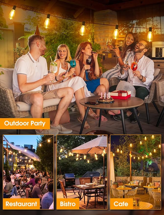 Larkvue 25FT Outdoor String Lights, Patio Lights - Image 6