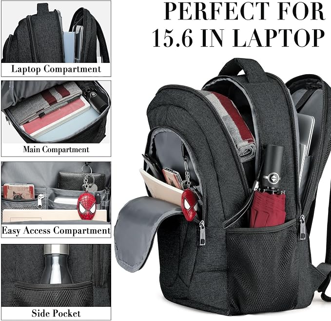 BIKROD Travel Laptop Backpack for Men and Women, Backpacks for School Teen Boys - Image 2
