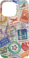 World Map Travel Passport Stamps Postage Stamp Case by Unknown