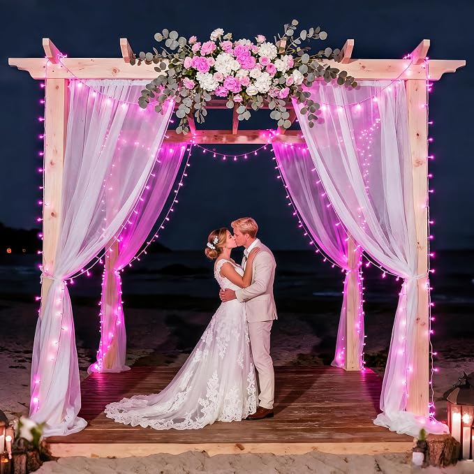 JMEXSUSS 33ft 100 LED Pink Battery Operated Lights - Image 6