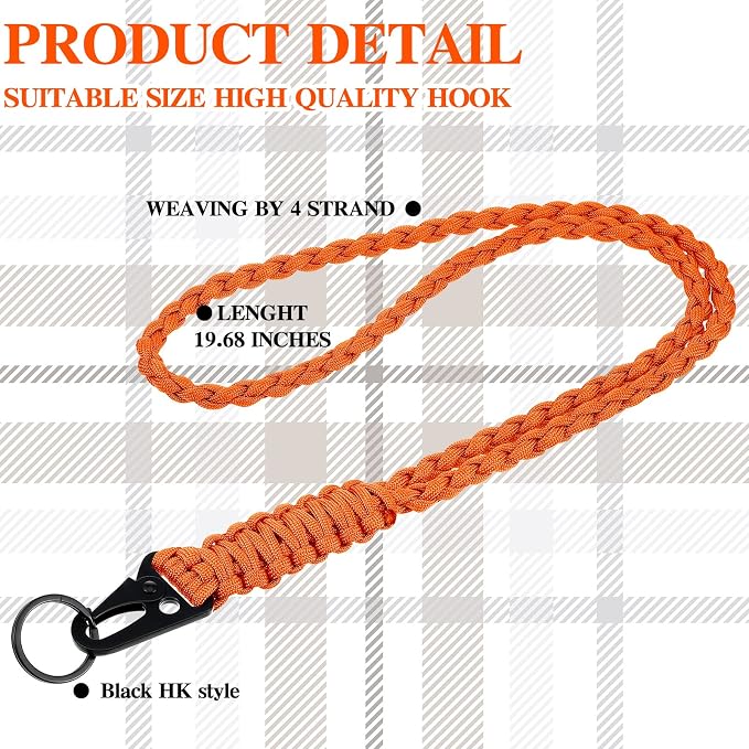 Frienda 2 Set Heavy Duty Paracord Lanyard Necklace Whistles Strap Braided 550 - Image 4