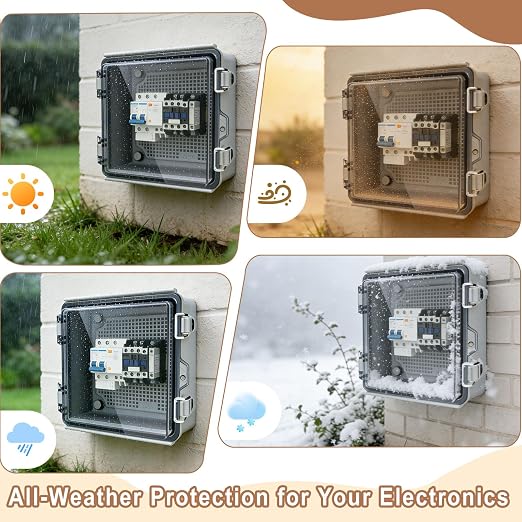 Nineleaf IP67 Waterproof Electrical Junction Box, 5.9"x5.9"x3.5" ABS Plastic - Image 5