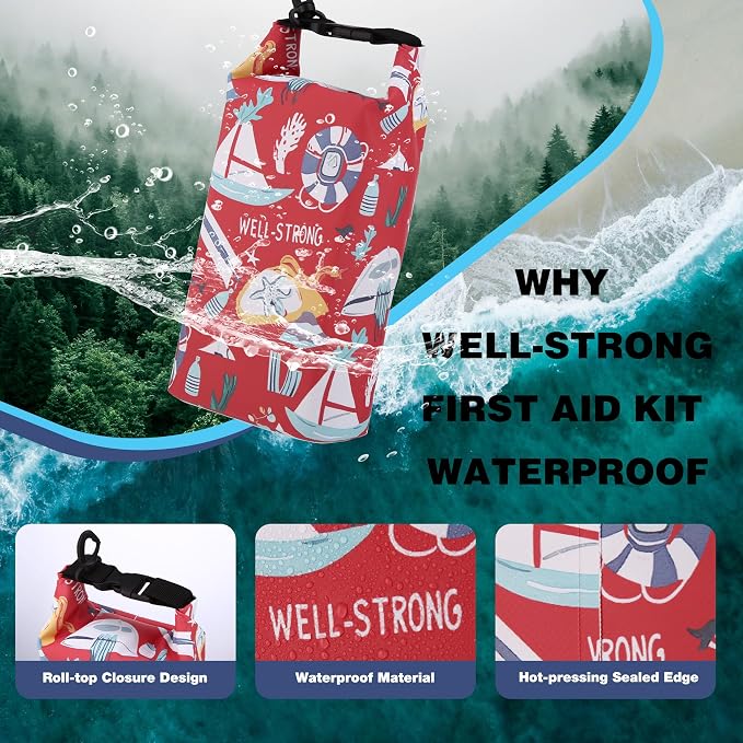Boat First Aid Kit Waterproof, WELL-STRONG Marine Emergency Kit - Image 2