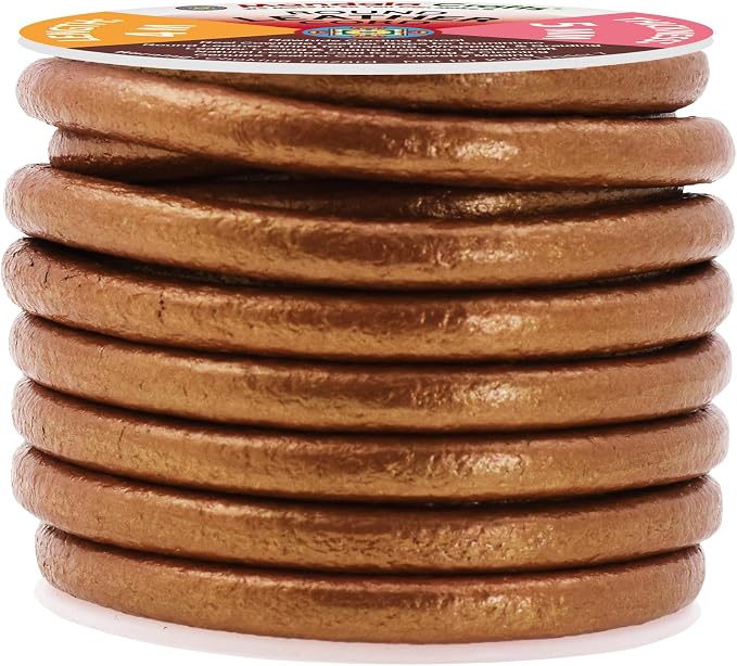 Mandala Crafts Round Genuine Bronze Leather Cord - Image 2