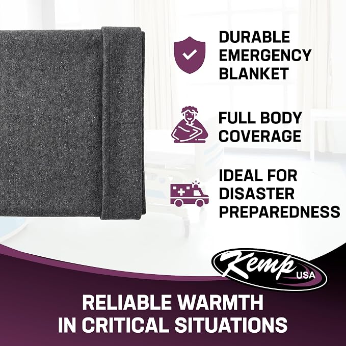 Kemp USA Emergency Relief Blanket Gray 60 x 84 Inch Multipurpose Disaster - Image 2