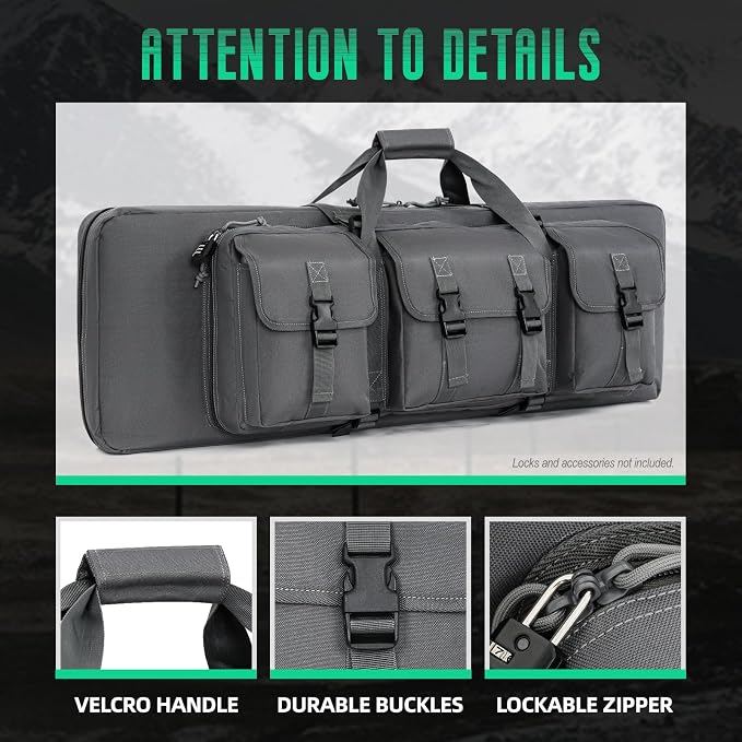 DULCE DOM 32/36/42/48/52 inch Double Rifle Case Soft Gun Bag - Image 5