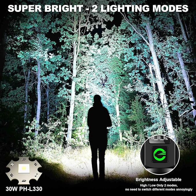 Esgreen Rechargeable Flashlights High Lumens 100000 Single 2 Modes, Super - Image 4
