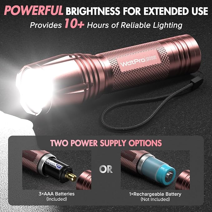 WdtPro LED Flashlight High Lumens SR2000 Pro, 4 Pack Brighter Tactical - Image 4