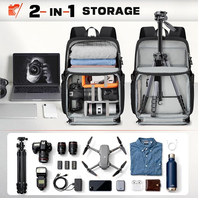 RAINSMORE Camera Bag Backpack for DSLR/SLR/Mirrorless Camera Bags for - Image 7
