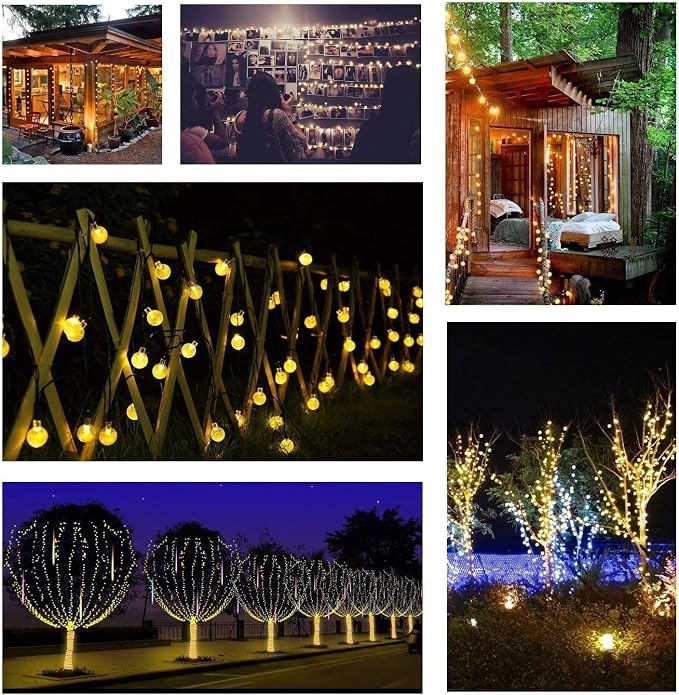 Toodour Solar String Lights Outdoor Waterproof, 36ft 60 LED Globe String Light - Image 5