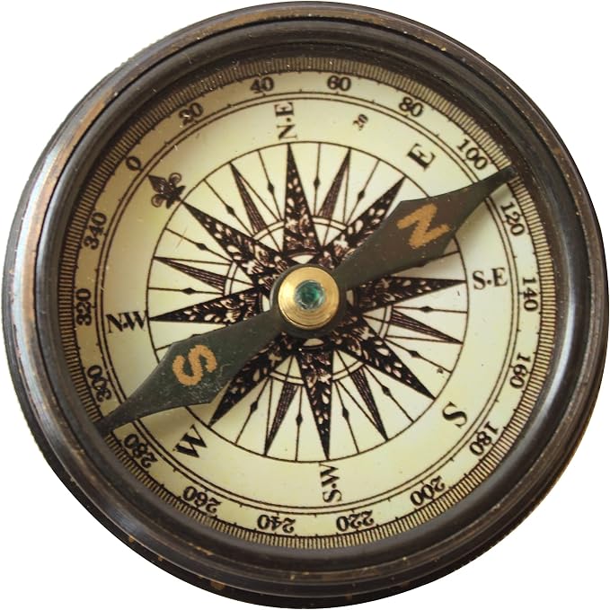 Marine Pocket Compass 1920 Vintage Brass Navigation Compass - Image 8