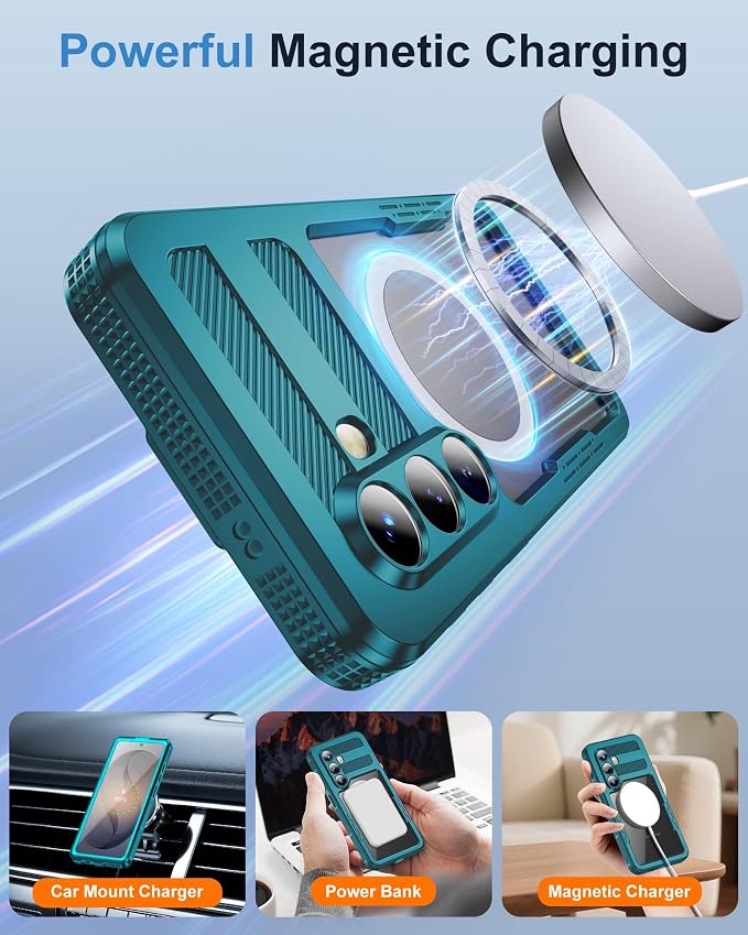 for Samsung Galaxy S26+ Plus Waterproof Case, Magnetic Heavy Duty Military - Image 7